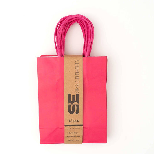 Small Paper Gift Bags 8" 12pc/pack - Fuchsia: Fuchsia