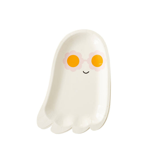 PUM1046 -  Hey Pumpkin Sunny Ghost Shaped Paper Plate