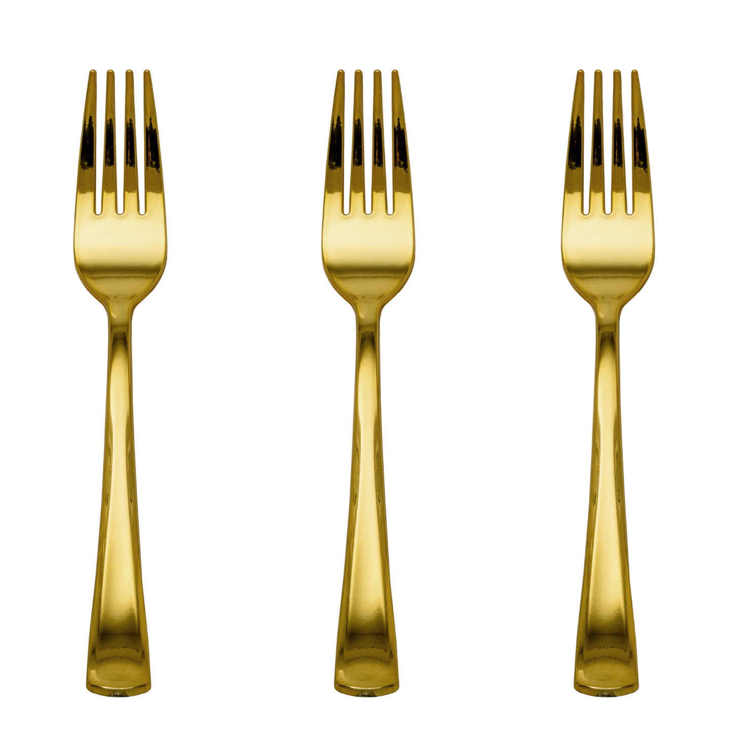 Exquisite Classic Gold Plastic Forks - 20 Count