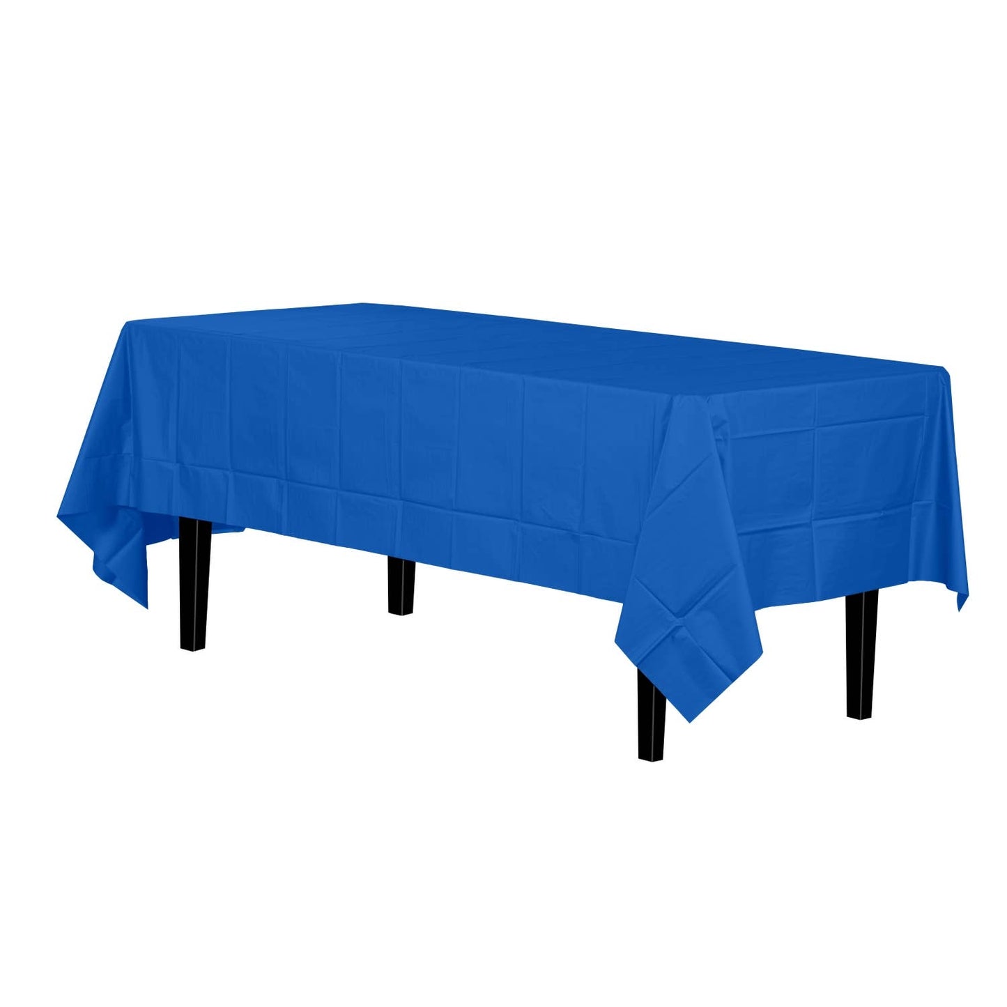 Premium Dark Blue Disposable Plastic Tablecloth | 54x108In.