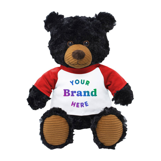 9" Customizable Plush Black Bear