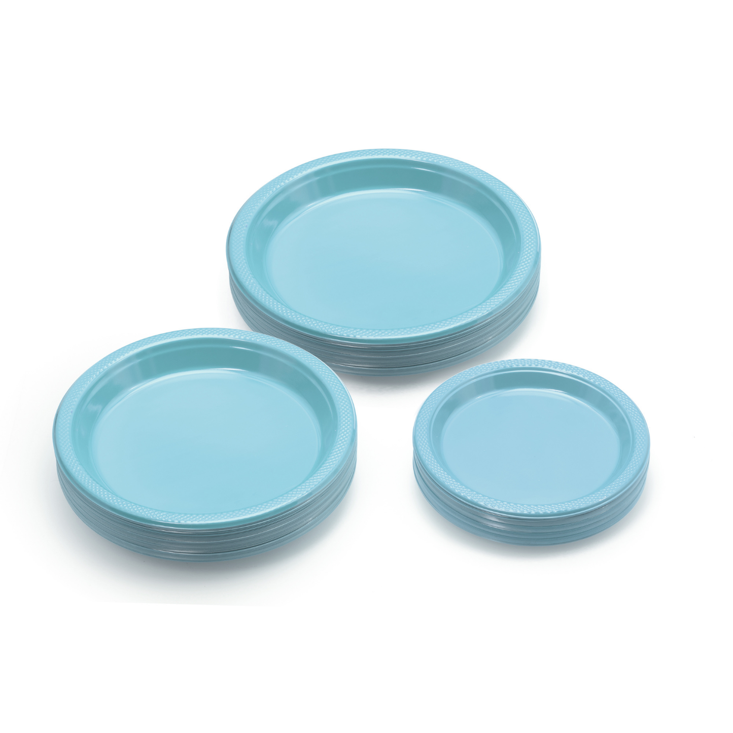 7 In. Light Blue Plastic Plates Disposable - 50 Ct.