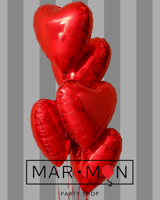 18" Metallic Red Heart Balloon