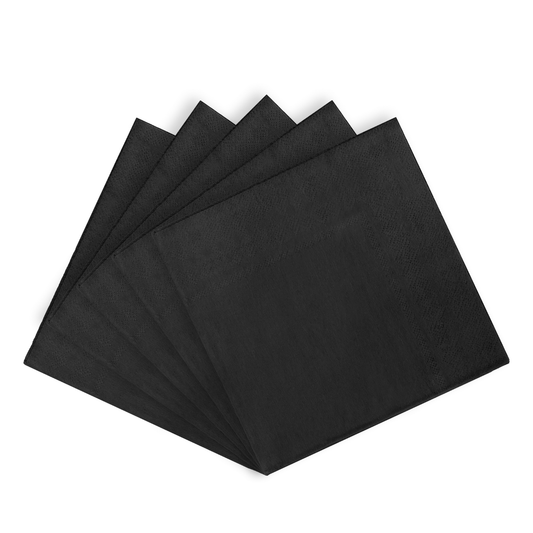 Black Paper Beverage Napkins - 50 Ct.: 9.75 in. x 9.75 in.