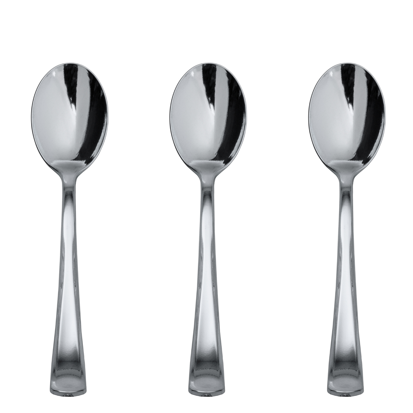 Exquisite Classic Silver Plastic Spoons - 20 Count