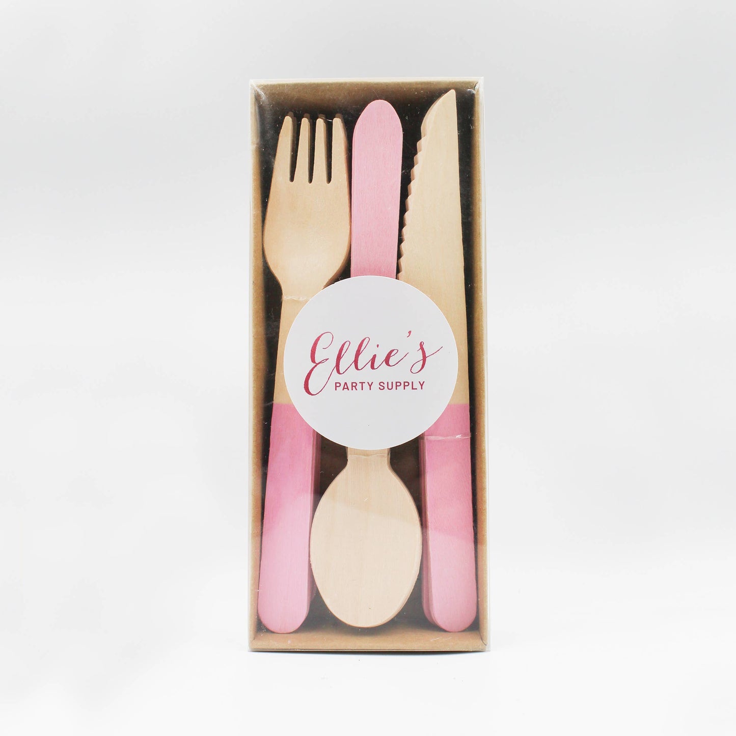 Pastel Pink Wooden Utensils (Set of 24)