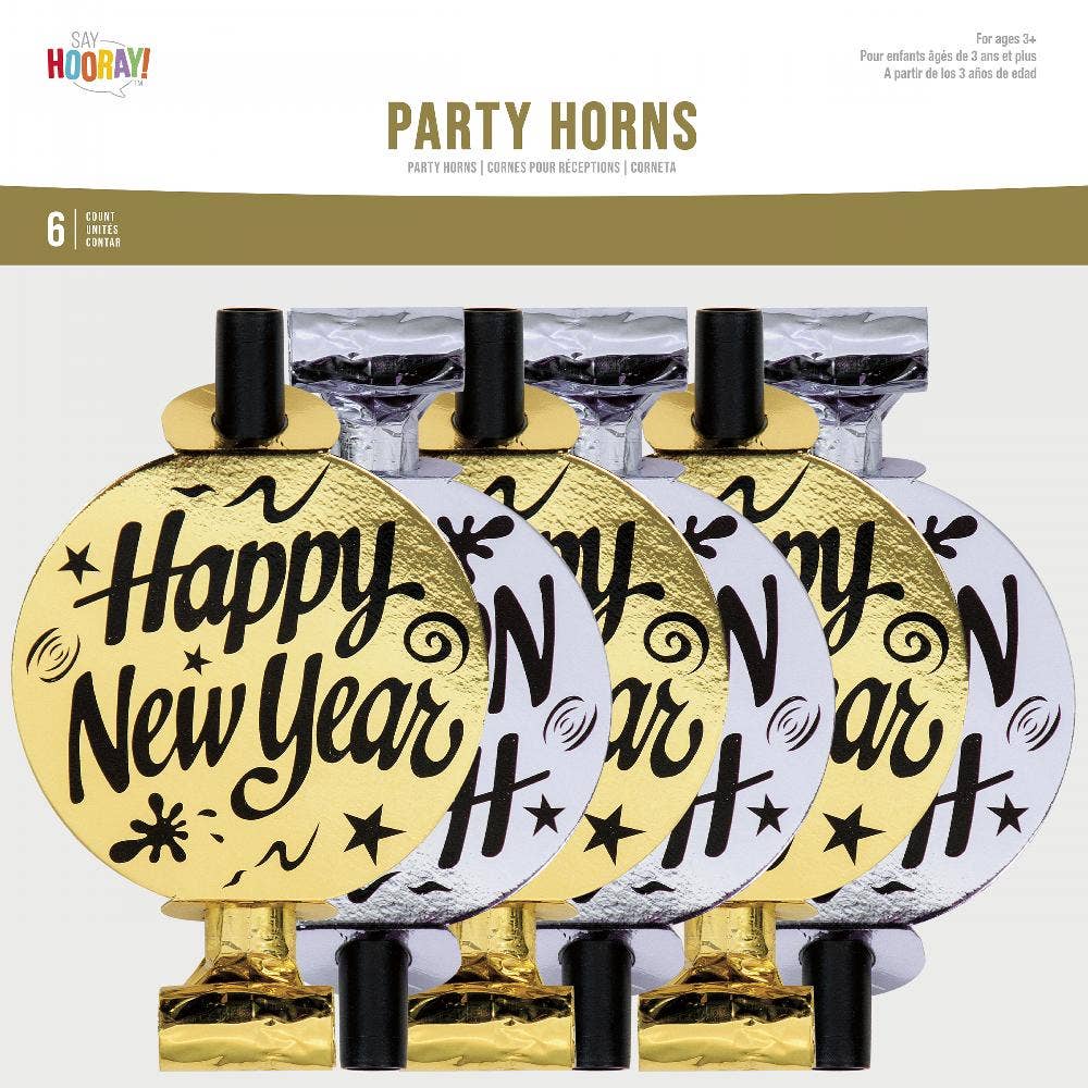 Bulk Silver and Gold Foil Party Blowers (6 pck)