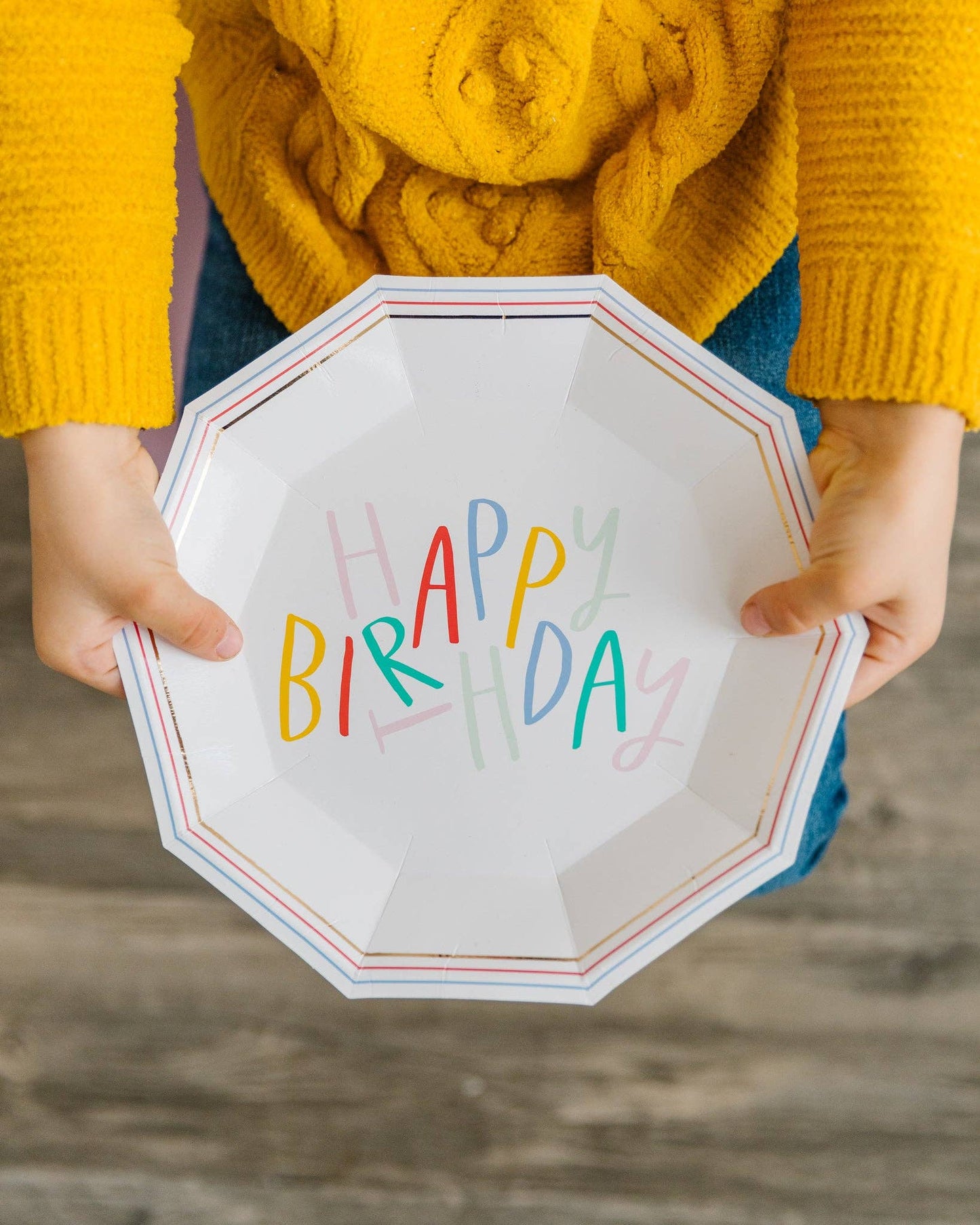 Oui Party Birthday Hexagon Disposable Paper Plate