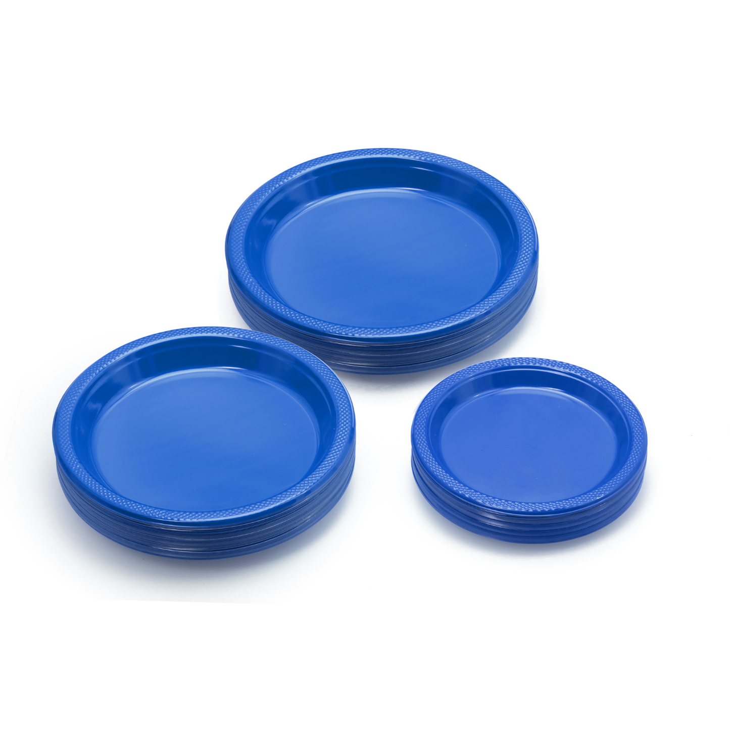 9 In. Dark Blue Plastic Plates Disposable - 50 Ct.