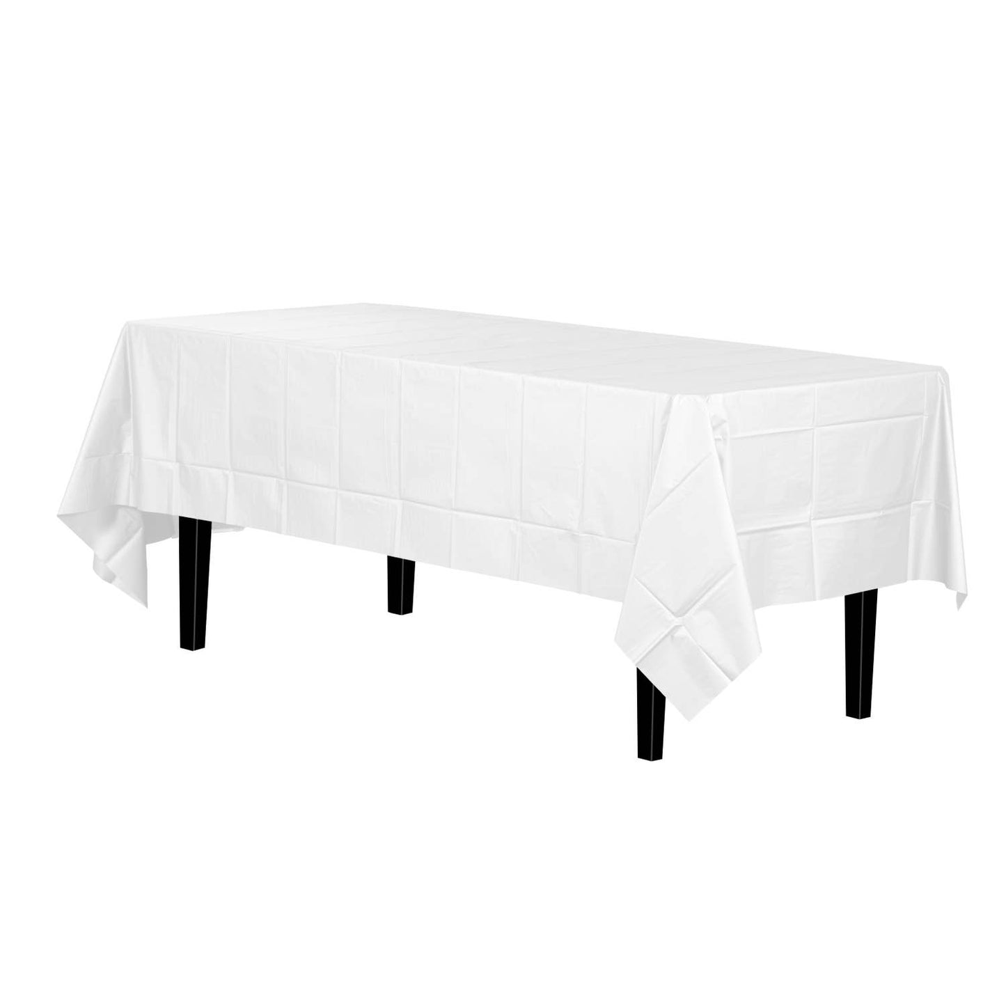 White Disposable Plastic Tablecloth - 54 in. x 108 in.