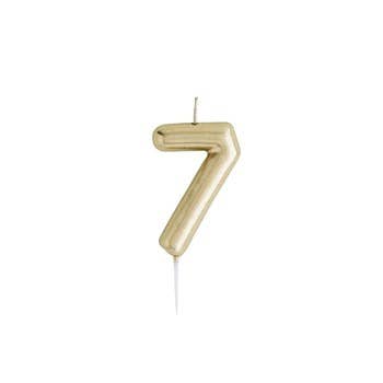 Gold Number '7' Candle