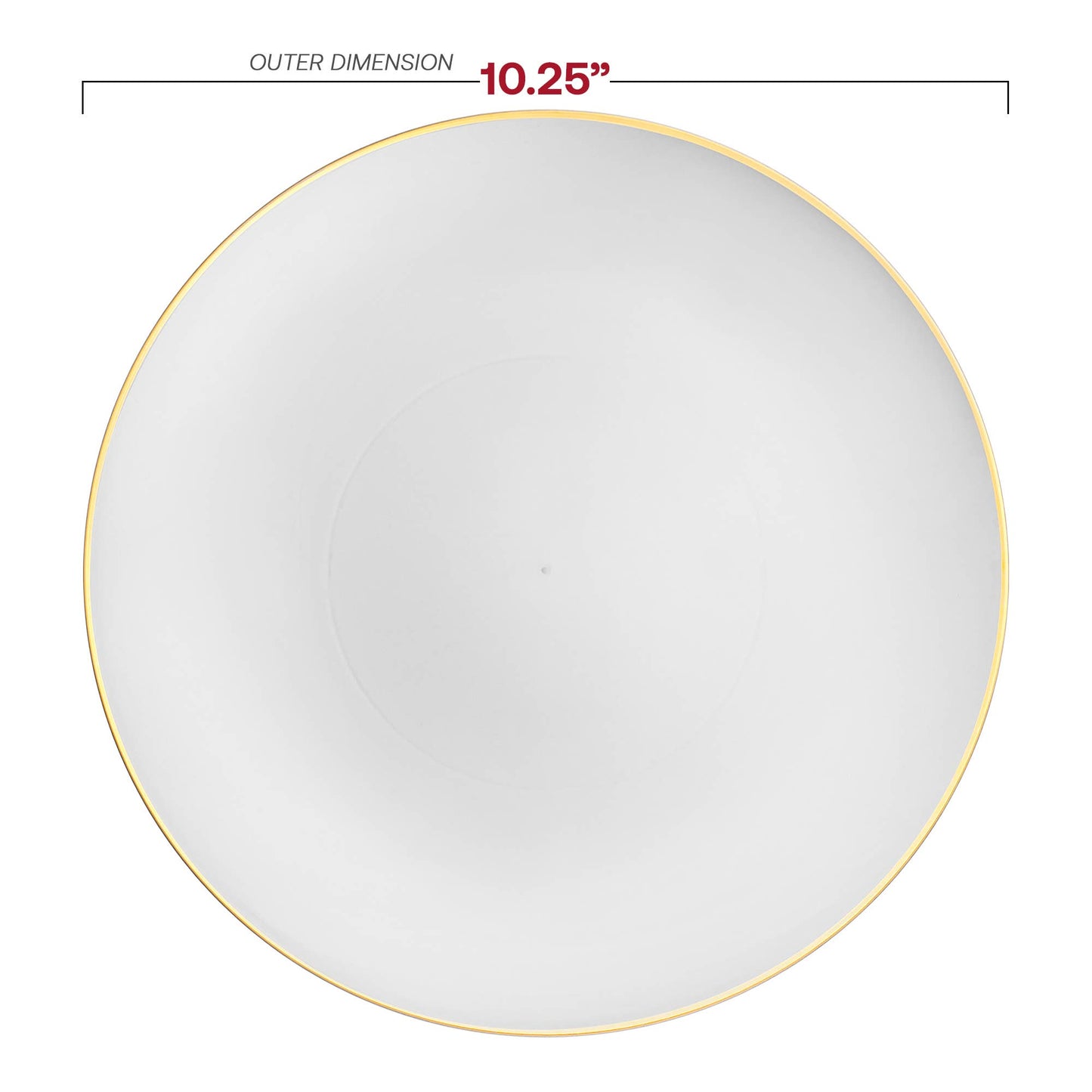 White with Gold Plastic Dinner Plates (10 plates)