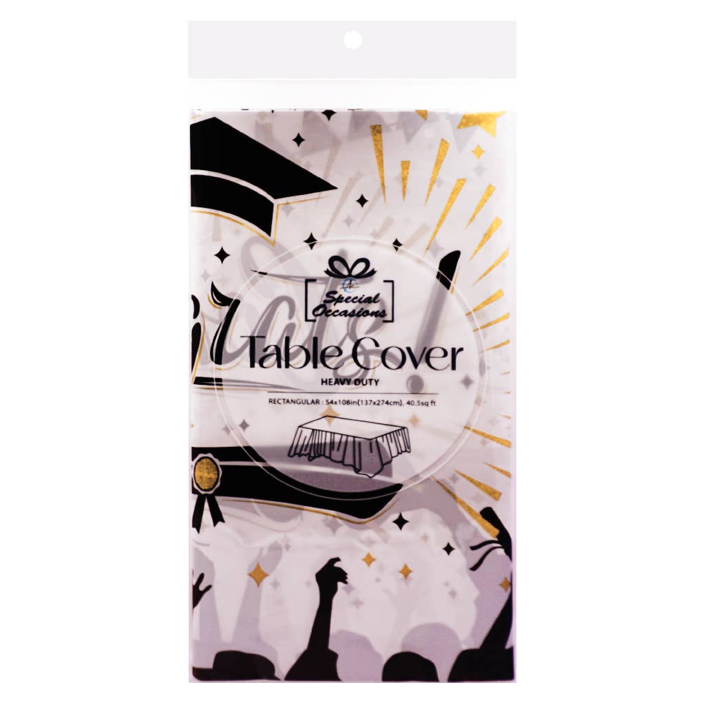 Graduation Table Cover Rectangle 54x108in Party Decor