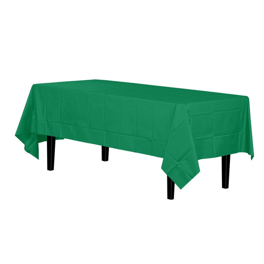 Emerald Green Plastic Tablecloth |54 in. x 108 in.: Emerald Green / 54 in. x 108 in.