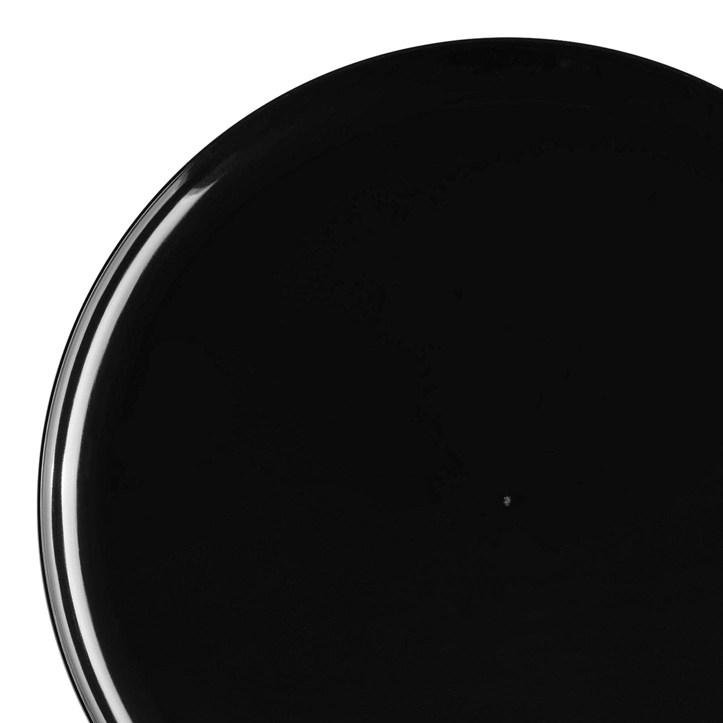 10" Black Flat Round Plastic Dinner Plates