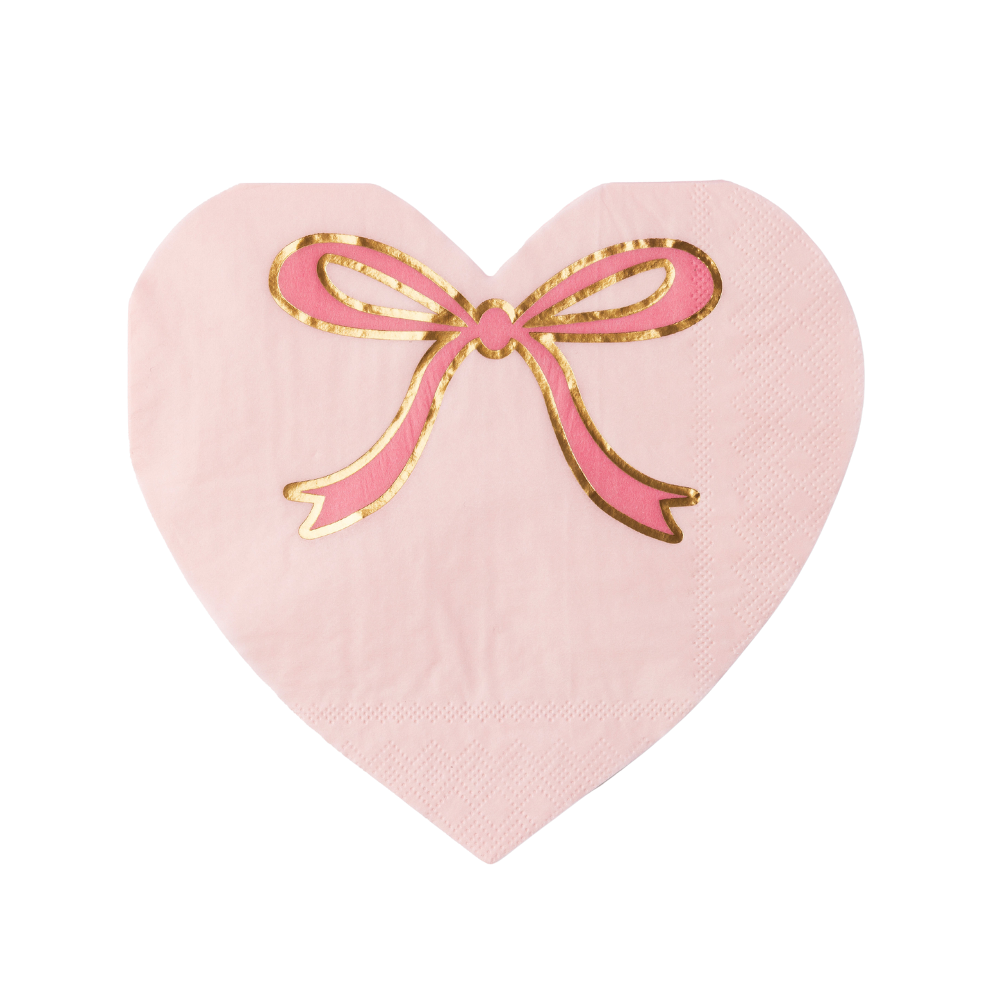 PETAL PINK BOW HEART LARGE NAPKIN