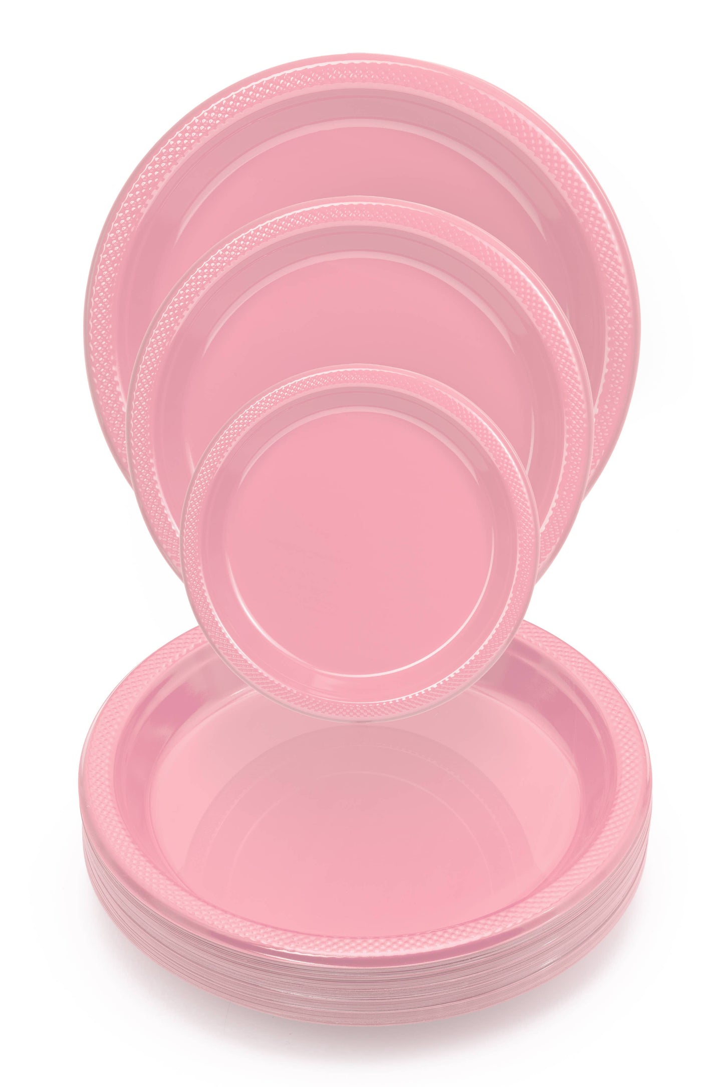 9 In. Pink Plastic Plates Disposable - 50 Ct.