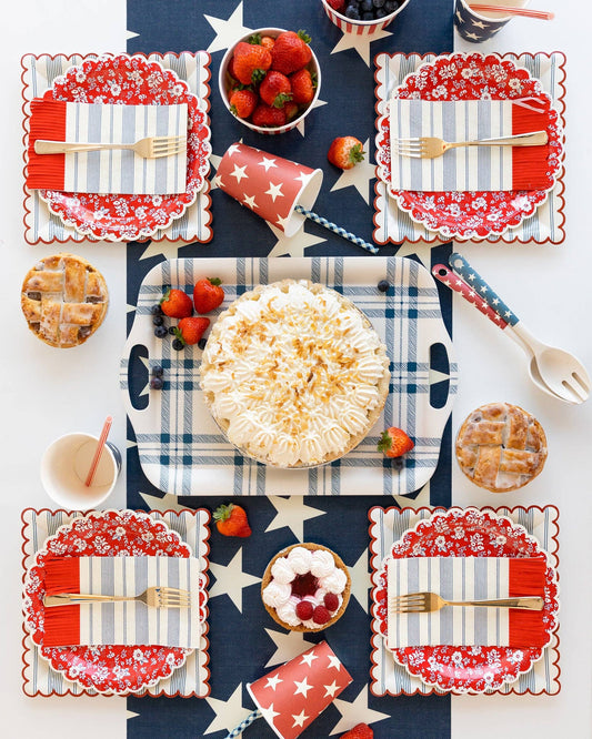 HAM935 - Striped Scallop Dinner Napkin
