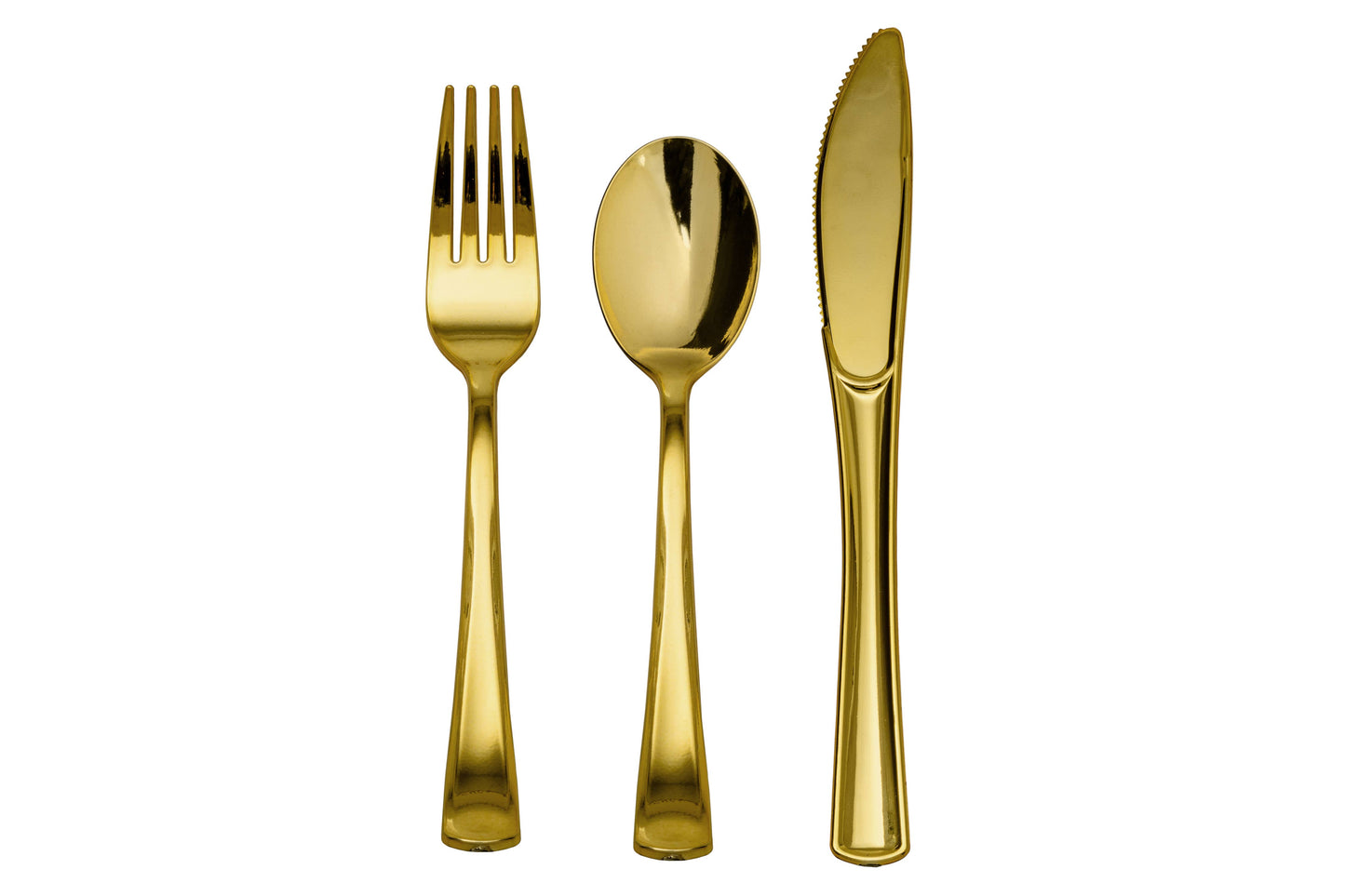 Exquisite Classic Gold Plastic Forks - 20 Count