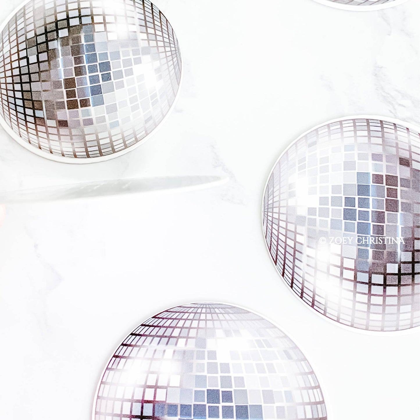 Disco Ball Themed Paper straws (12 Pack)