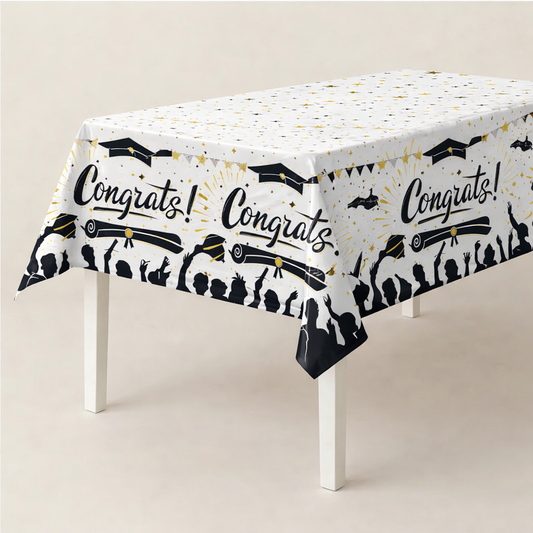 Graduation Table Cover Rectangle 54x108in Party Decor