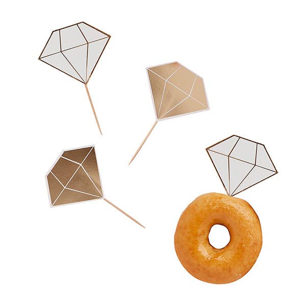 Bride To Be Diamond Food Picks 12 Pack