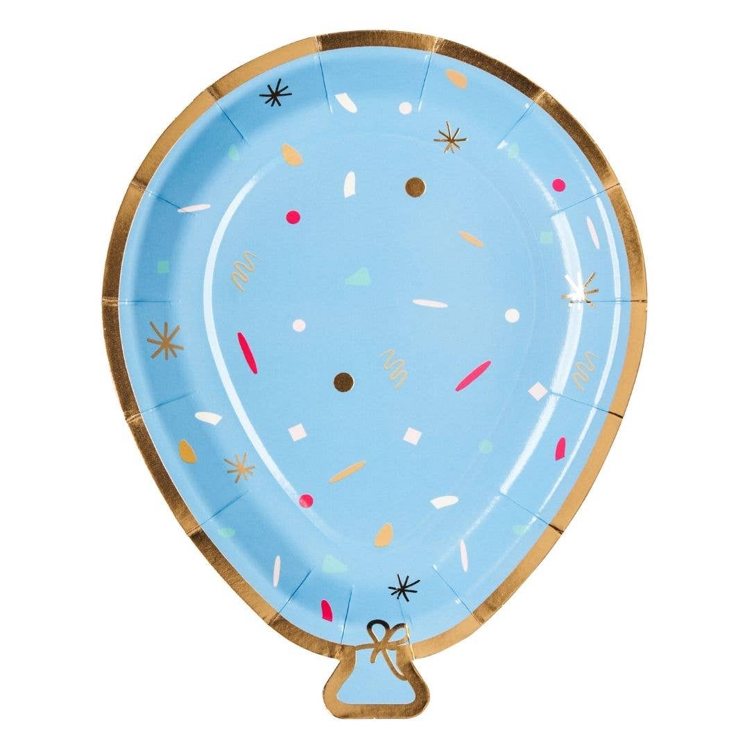Balloon Die Cut Salad Paper Plate Lets Celebrate Assorted - 8pkg