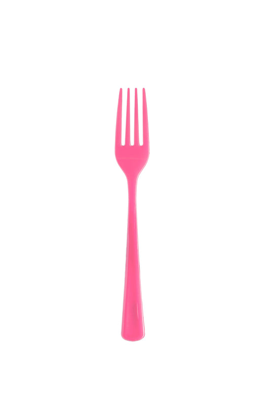 Heavy Duty Cerise Plastic Forks - 50 Ct.: 7.5 in.